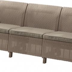 Диван пластиковый Корфу Макс (Corfu love seat max) капучино - песок в Пойковском - poikovskii.mebel24.online | фото