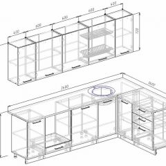 Кухонный гарнитур угловой Графика 2600х1600 (Стол. 26мм) в Пойковском - poikovskii.mebel24.online | фото 2