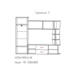 Гостиная ГАРМОНИЯ-3 (ЦРК.ГРМ.03) в Пойковском - poikovskii.mebel24.online | фото 2