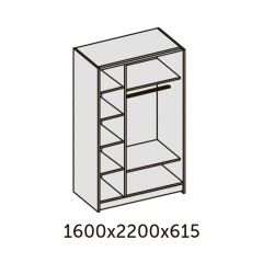 ИННЭС-5 Шкаф-купе 2-х дв. 1600 (2дв. Ф1 - венге) в Пойковском - poikovskii.mebel24.online | фото 2