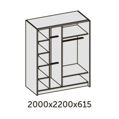 ИННЭС-5 Шкаф-купе 2-х дв. 2000 (2 дв. Ф3 - венге вст. экокожа корич) в Пойковском - poikovskii.mebel24.online | фото 2