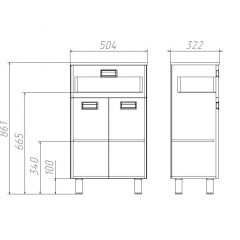 Комод 50 Cube с 1 ящиком Домино (DC5015K) в Пойковском - poikovskii.mebel24.online | фото 3