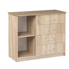 Комод Фиеста (Дуб сонома светлый) Эко в Пойковском - poikovskii.mebel24.online | фото 2
