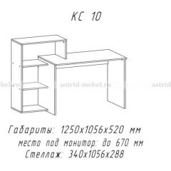 Компьютерный стол №10 (Анкор белый) в Пойковском - poikovskii.mebel24.online | фото