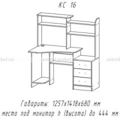 Компьютерный стол №16 (Анкор темныйанкор темный) в Пойковском - poikovskii.mebel24.online | фото