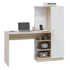Стол компьютерный Софт (УНИ) Дуб Сонома/Белый в Пойковском - poikovskii.mebel24.online | фото 3