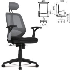 Кресло BRABIX "Saturn ER-400" (черное/серое) 530871 в Пойковском - poikovskii.mebel24.online | фото 2