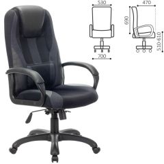 Кресло компьютерное BRABIX PREMIUM "Rapid GM-102" (экокожа/ткань, черное/серое) 532105 в Пойковском - poikovskii.mebel24.online | фото 2