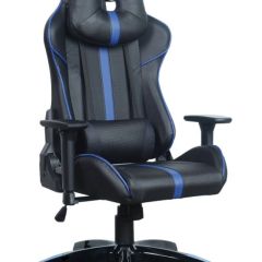Кресло компьютерное BRABIX "GT Carbon GM-120" (черное/синее) 531930 в Пойковском - poikovskii.mebel24.online | фото