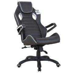 Кресло компьютерное BRABIX Techno Pro GM-003 (экокожа черное/серое, вставки серые) 531814 в Пойковском - poikovskii.mebel24.online | фото 4