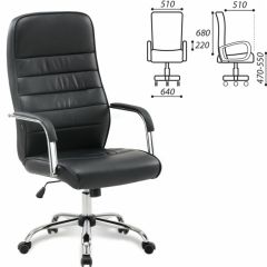 Кресло офисное BRABIX "Stark EX-547" (экокожа, хром, черное) 531948 в Пойковском - poikovskii.mebel24.online | фото 2