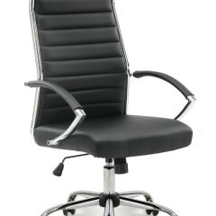 Кресло офисное BRABIX "Style EX-528", экокожа, хром, черное, 531947 в Пойковском - poikovskii.mebel24.online | фото