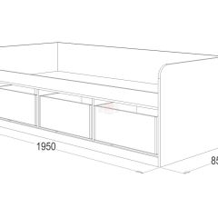 Кровать-8 одинарная с 3-мя ящиками (800*1900) ЛДСП в Пойковском - poikovskii.mebel24.online | фото 3