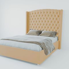 Кровать Берлин ЛЮКС с ПМ 1200 (экокожа бежевая) в Пойковском - poikovskii.mebel24.online | фото