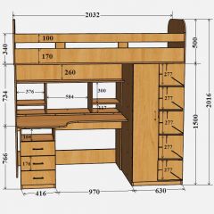 Кровать-чердак Аракс в Пойковском - poikovskii.mebel24.online | фото 4