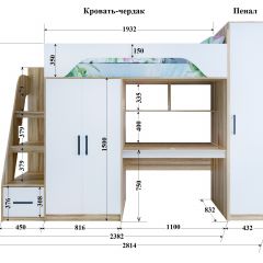 Кровать-чердак Тея + Шкаф-Пенал Тея в Пойковском - poikovskii.mebel24.online | фото 2