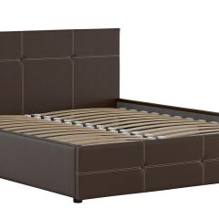 Кровать двойная Синди 160 + ортопед + ПМ + дно (арт. Марика 468 к/з (шоколад)) в Пойковском - poikovskii.mebel24.online | фото 2