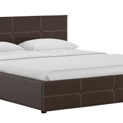 Кровать двойная Синди 160 + ортопед + ПМ + дно (арт. Марика 468 к/з (шоколад)) в Пойковском - poikovskii.mebel24.online | фото