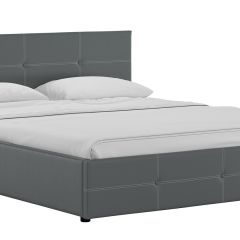 Кровать двойная Синди 160 + ортопед + ПМ + дно (арт. Марика 485 к/з (серый)) в Пойковском - poikovskii.mebel24.online | фото