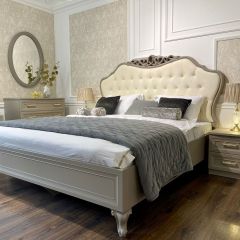 Кровать Мокко 1800 с мягким изголовьем + основание (серый камень) в Пойковском - poikovskii.mebel24.online | фото 3