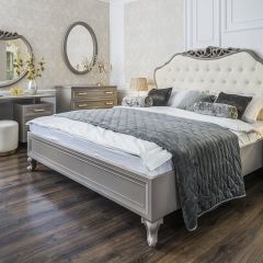 Кровать Мокко 1800 с мягким изголовьем + основание (серый камень) в Пойковском - poikovskii.mebel24.online | фото