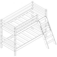 Кровать низкая с наклонной лестницей Соня (Вариант 12) в Пойковском - poikovskii.mebel24.online | фото 3