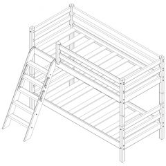 Кровать низкая с наклонной лестницей Соня (Вариант 12) в Пойковском - poikovskii.mebel24.online | фото 4