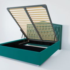 Кровать Нягань с ПМ 1200 (велюр бирюзовый) в Пойковском - poikovskii.mebel24.online | фото