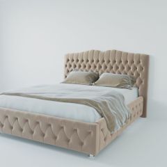 Кровать Нягань с ПМ 1200 (велюр светло-серый) в Пойковском - poikovskii.mebel24.online | фото
