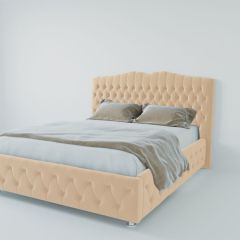 Кровать Нягань с ПМ 1400 (экокожа бежевая) в Пойковском - poikovskii.mebel24.online | фото 2