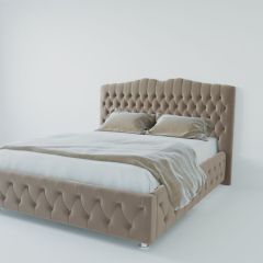 Кровать Нягань с ПМ 900 (велюр серый) в Пойковском - poikovskii.mebel24.online | фото 2