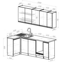 Кухонный гарнитур Адажио прайм 400 1100х2000 мм в Пойковском - poikovskii.mebel24.online | фото 2