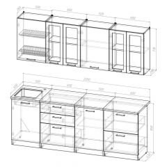 Кухонный гарнитур Лоретта компакт 2200 мм в Пойковском - poikovskii.mebel24.online | фото 2