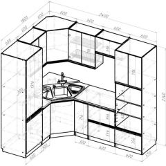 Кухонный гарнитур Ноктюрн оптима 1800х2400 мм в Пойковском - poikovskii.mebel24.online | фото 2