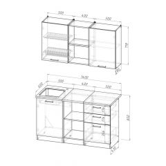 Кухонный гарнитур Ольга медиум 4 1400 мм в Пойковском - poikovskii.mebel24.online | фото 2