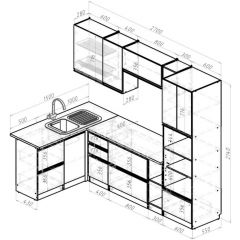 Кухонный гарнитур Сюита мега прайм 1500х2700 мм в Пойковском - poikovskii.mebel24.online | фото 2