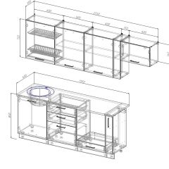 Кухонный гарнитур Вегас 2550 (Стол. 26мм) в Пойковском - poikovskii.mebel24.online | фото 2