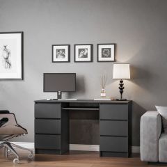 МОРИ МС-2 Стол 6 ящиков (графит) в Пойковском - poikovskii.mebel24.online | фото