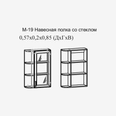 Париж №19 Навесная полка с зеркалом (ясень шимо свет/серый софт премиум) в Пойковском - poikovskii.mebel24.online | фото 2