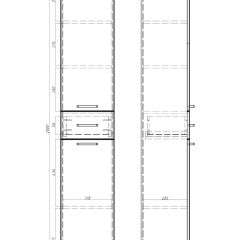 Пенал напольный Контраст 35 с верхним ящиком В1 правый АЙСБЕРГ (DA2707P) в Пойковском - poikovskii.mebel24.online | фото 5