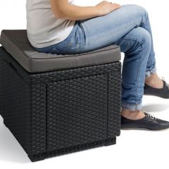 Пуфик Куб с подушкой (Cube with cushion) графит - прохладный серый в Пойковском - poikovskii.mebel24.online | фото 2