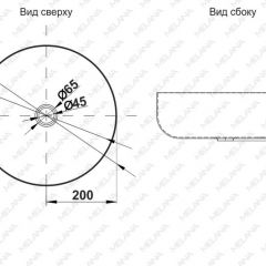 Раковина 400B Lake MELANA Profline ГРАФИТ накладная круглая 400B в Пойковском - poikovskii.mebel24.online | фото 2