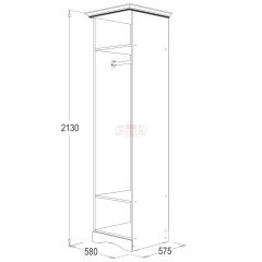 Шкаф 1-но дверный для одежды Ольга 1Н в Пойковском - poikovskii.mebel24.online | фото 2