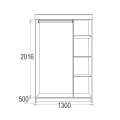 МИРАЖ 11 (1300) Шкаф для платья и белья в Пойковском - poikovskii.mebel24.online | фото 2