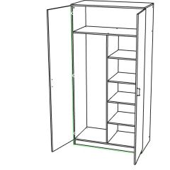 Шкаф двухдверный распашной в Пойковском - poikovskii.mebel24.online | фото