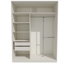 Шкаф-купе 1500 серии NEW CLASSIC K4+K4+B2+PL4 (2 ящика+F обр. штанга) профиль «Капучино» в Пойковском - poikovskii.mebel24.online | фото 2