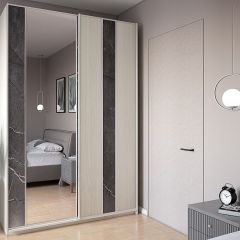 Шкаф-купе 1500 серии SILVER S3+S4+B2+PL4 (2 ящика+F обр.штанга) профиль «Серебро» в Пойковском - poikovskii.mebel24.online | фото