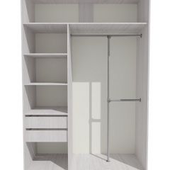 Шкаф-купе 1500 серии SILVER S3+S4+B2+PL4 (2 ящика+F обр.штанга) профиль «Серебро» в Пойковском - poikovskii.mebel24.online | фото 2