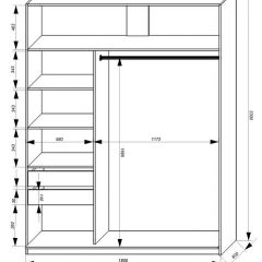 Шкаф-купе 1800 серии SOFT D1+D3+B2+PL1 (2 ящика+1штанга) профиль «Графит» в Пойковском - poikovskii.mebel24.online | фото 3