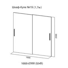 Шкаф-купе №19 Серия 3 Квадро (1700) Ясень Анкор светлый в Пойковском - poikovskii.mebel24.online | фото 5